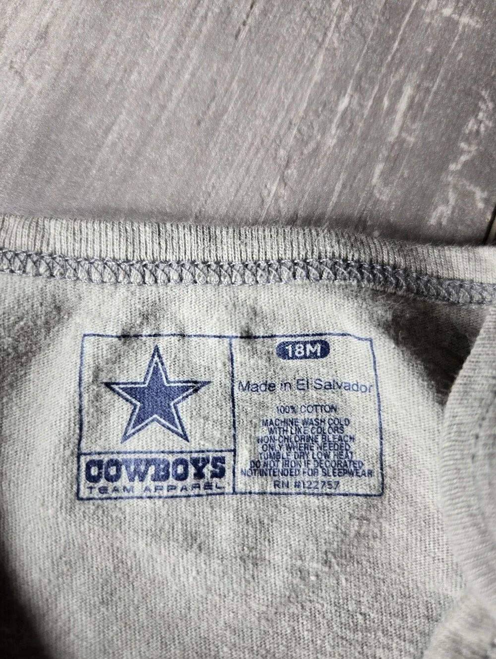 Cowboys Team Apparel Baby 18M Beige Dallas Cowboys Bodysuit